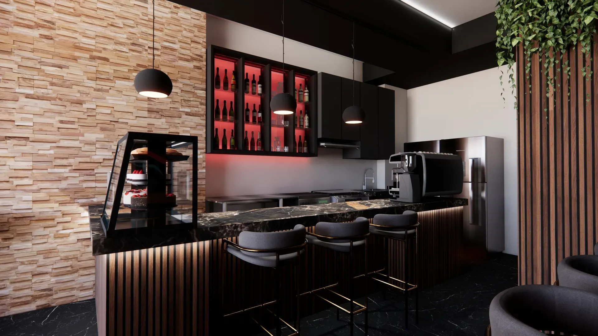 Render de Brûlée Cafe & Bar - Barra 2