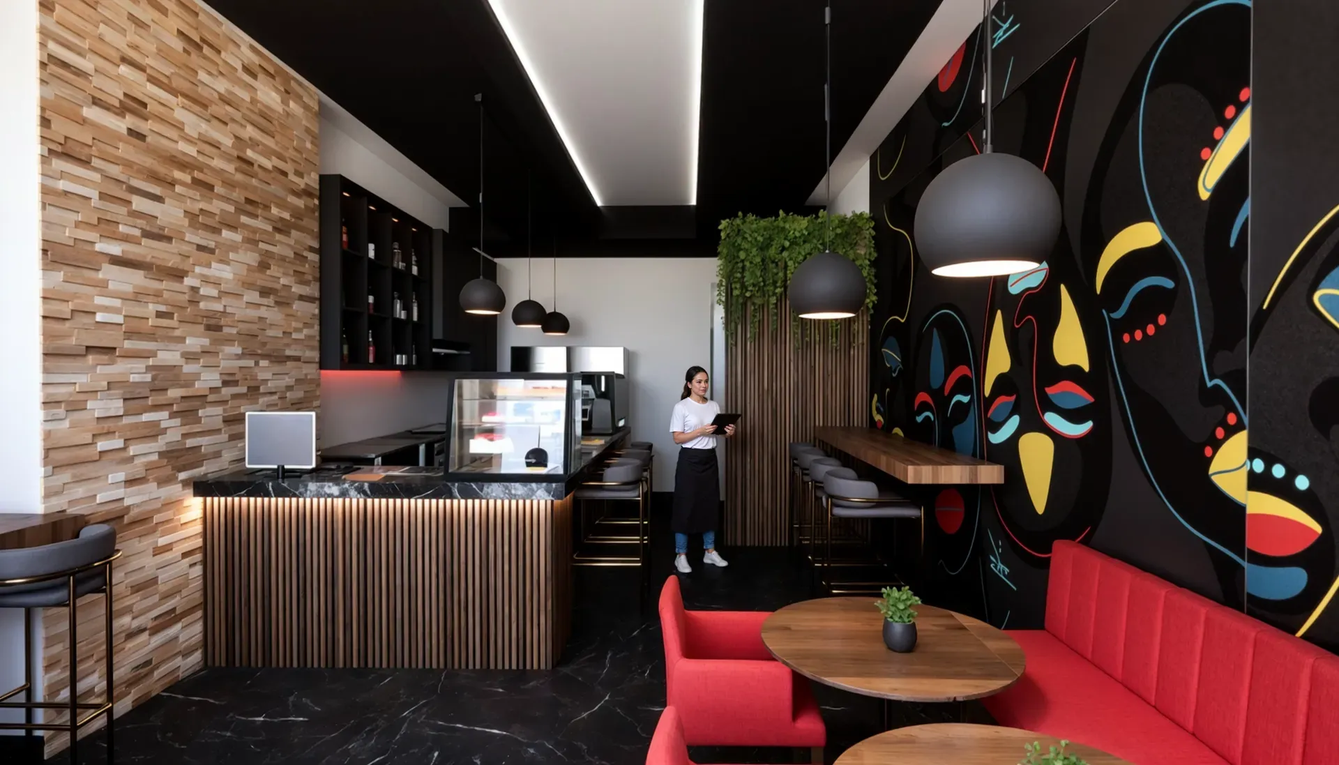 Render de Brûlée Cafe & Bar - Pasillo